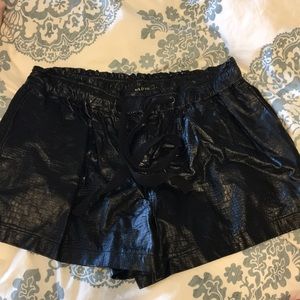 Black leather shorts